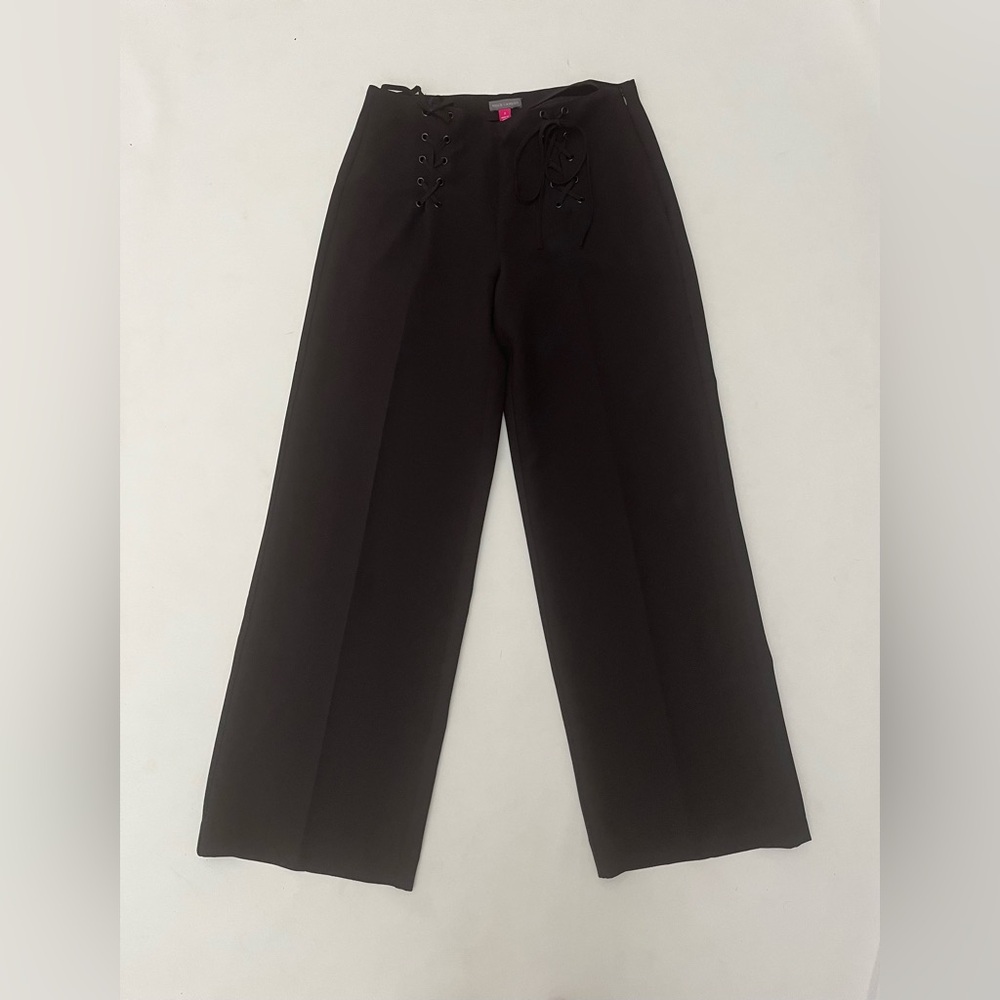 Vince Camuto womens size 2 tie front sailor black trouser pants